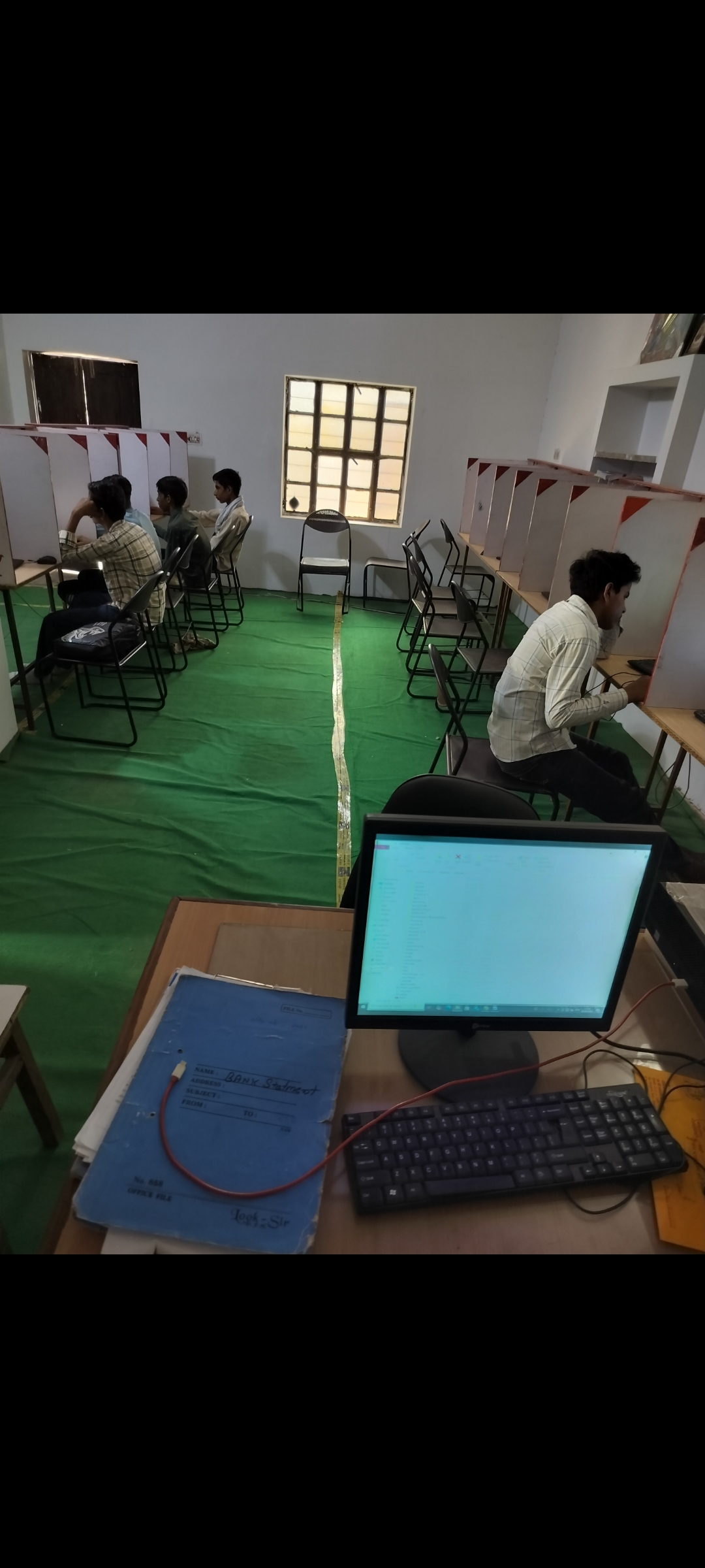 Students practicing computer learning at ABCD School Khajuwala Bikaner